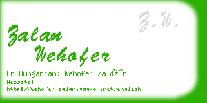 zalan wehofer business card